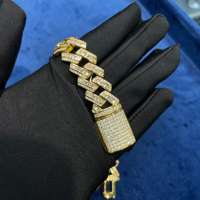 Moissanite Hip Hop Punk Cuba Bracelet