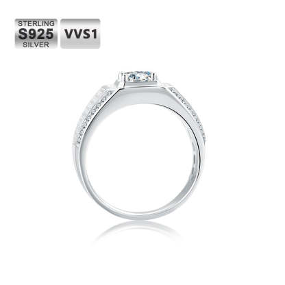 2.0 Carats VVS1 Moissanite Men Ring
