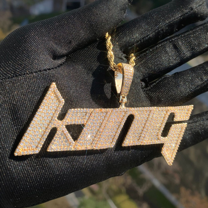 Moissanite Hip Hop Blade Design Custom Letter Pendant