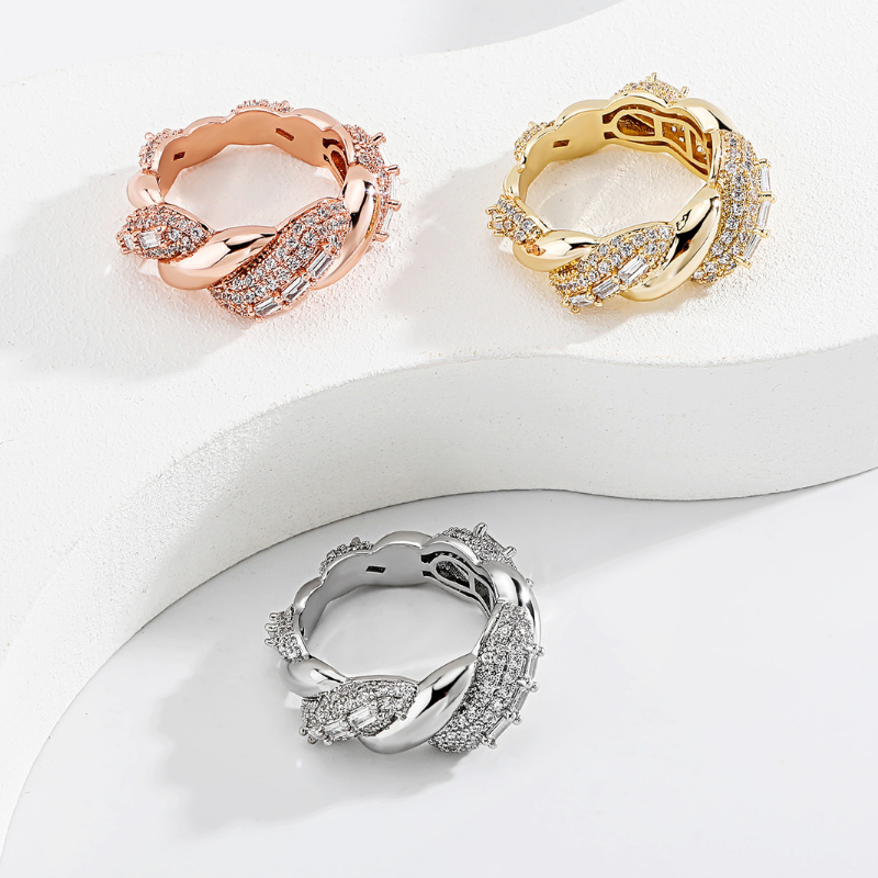 Moissanite INS Style Cross Around Temperament Ring