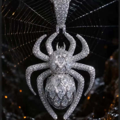 3D Moissanite Spider Pendant