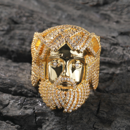 Moissanite Hip Hop Retro Jesus Portrait Ring