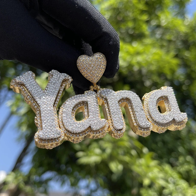 Moissanite Uppercase and Lowercase Letter Combination Custom Pendant