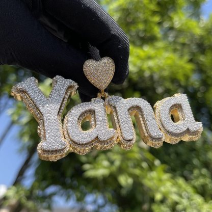 Moissanite Uppercase and Lowercase Letter Combination Custom Pendant