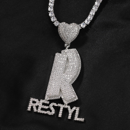 Moissanite Love Buckle Personalized Letter Custom Pendant