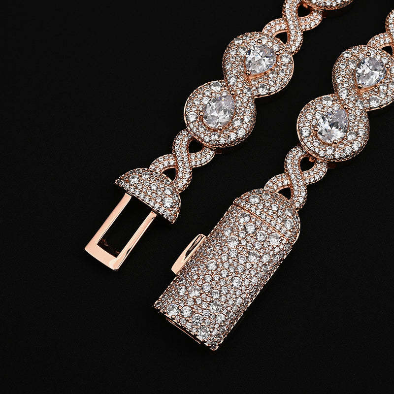 18mm Iced Out Moissanite Infinity Cuban Chain
