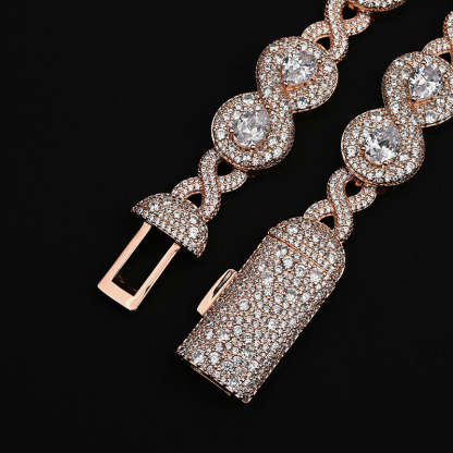 18mm Iced Out Moissanite Infinity Cuban Chain