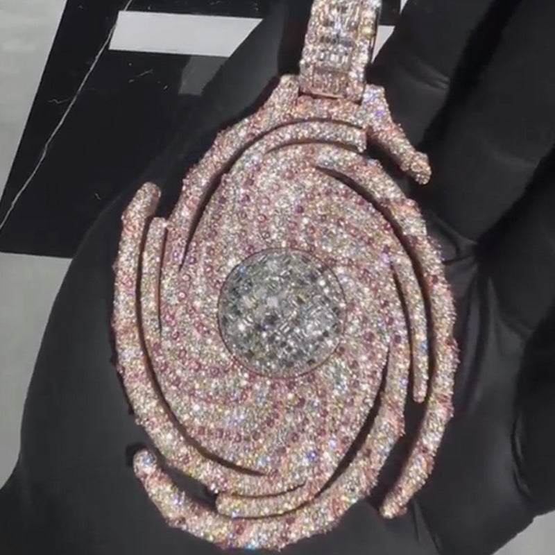 Perfect Storm and Storm Eye Two-tone Plating  Moissanite Pendant