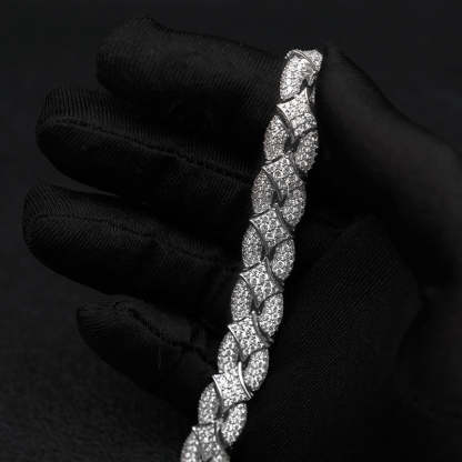 Iced Out Rhombus Interlocking Moissanite Bracelet