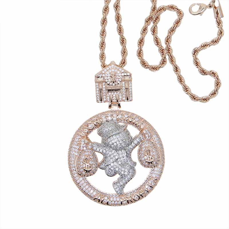 Moissanite Hip-hop Money Bag Boy Pendant