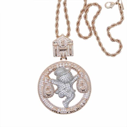Moissanite Hip-hop Money Bag Boy Pendant