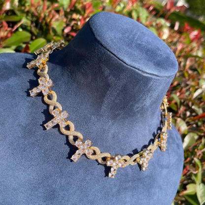 Moissanite Cross Thorns Unlimited 8-figure Cuban Chain