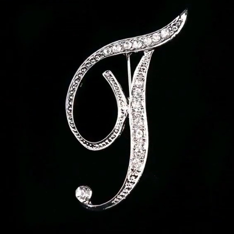 Moissanite Initial Letter Brooch – Sparkle with Style