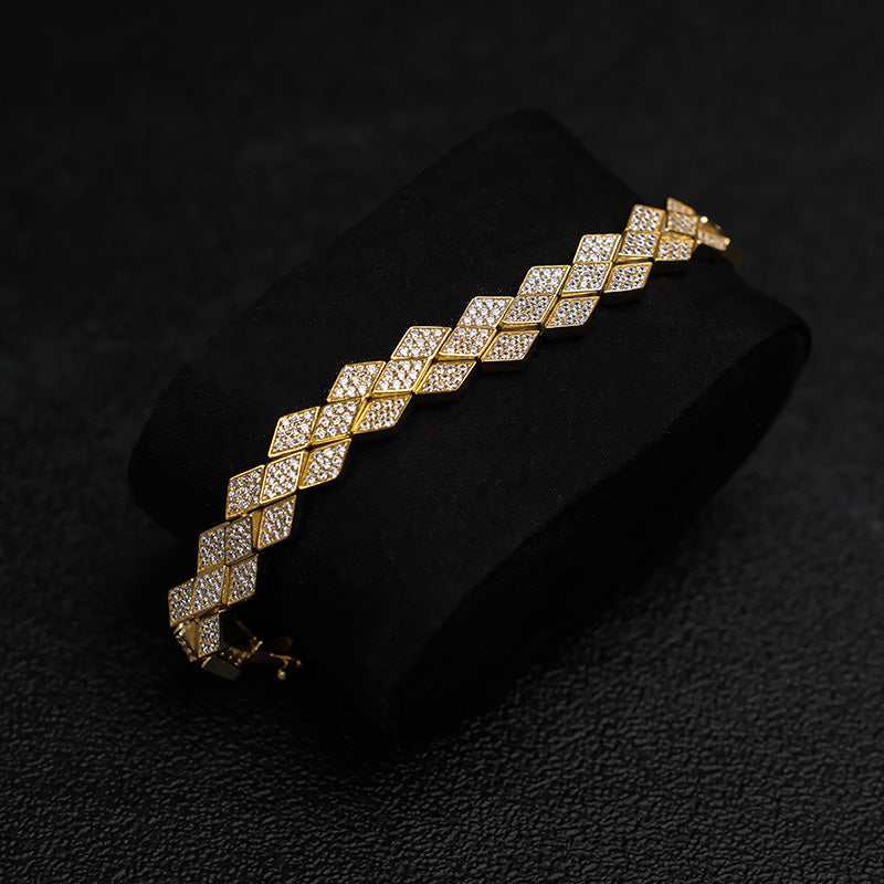 Iced Out Rhombic Moissanite Bracelet