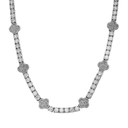 5mm Moissanite Four Leaf Clover Lucky Tennis Chain