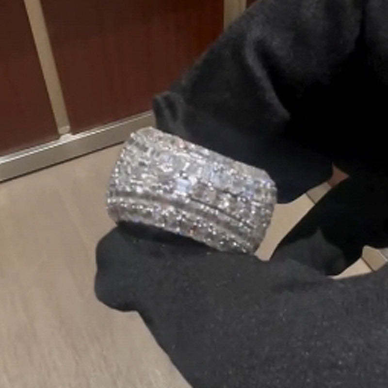 Moissanite Custom Crab Emerald Cut Diamond Ring