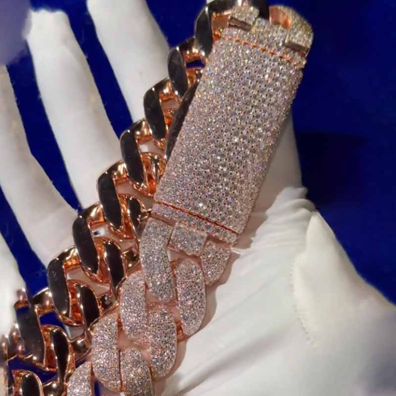 24mm Moissanite Sparkling Cuban Chain