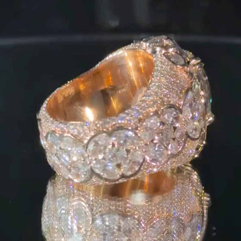 Moissanite Flower Full Diamond Ring