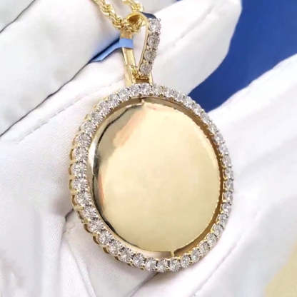 Moissanite Custom Photo Rotatable Pendant