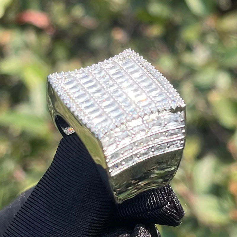 Moissanite Square Trapezoidal Diamond Ring