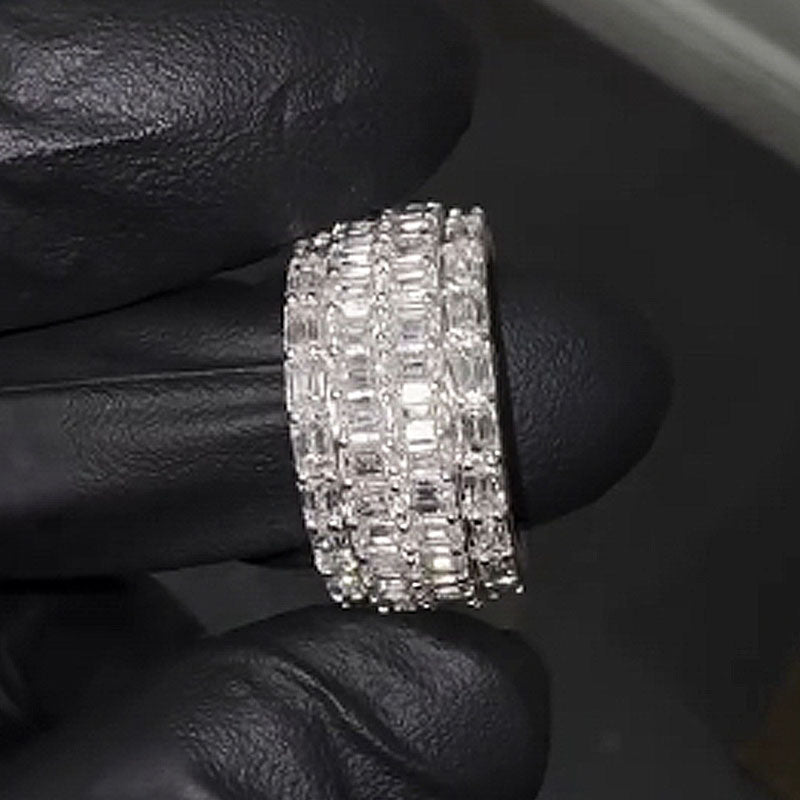 Moissanite Luxury Four-row Diamond Ring