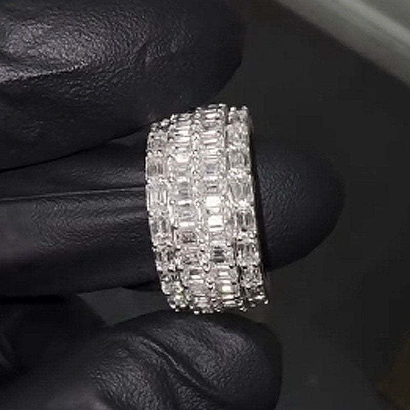 Moissanite Luxury Four-row Diamond Ring
