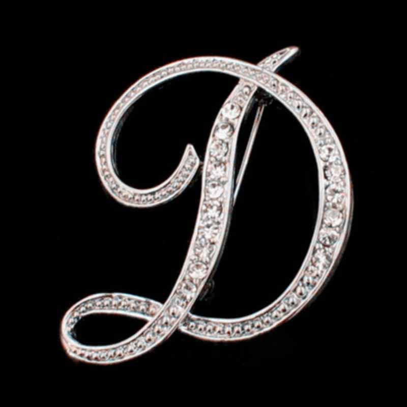Moissanite Initial Letter Brooch – Sparkle with Style