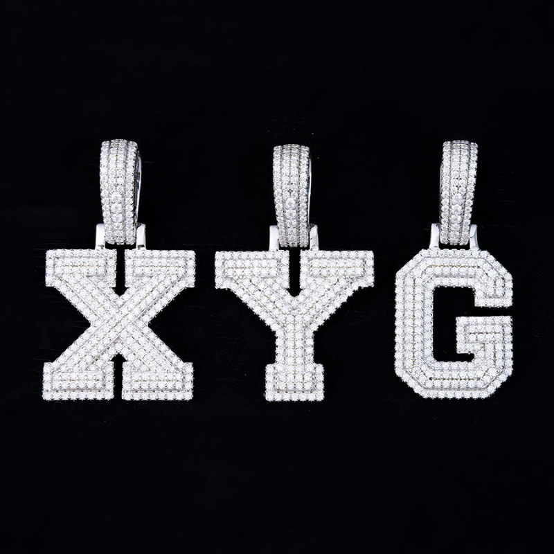 Moissanite Classic Letter Pendant