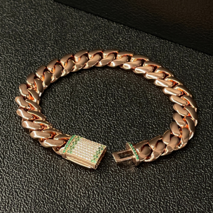 12mm Moissanite Miami Cuban 14K Bracelet