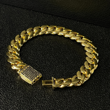 12mm Moissanite Miami Cuban 14K Bracelet