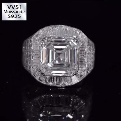 Asche Cut Premium Sparkling Moissanite Ring