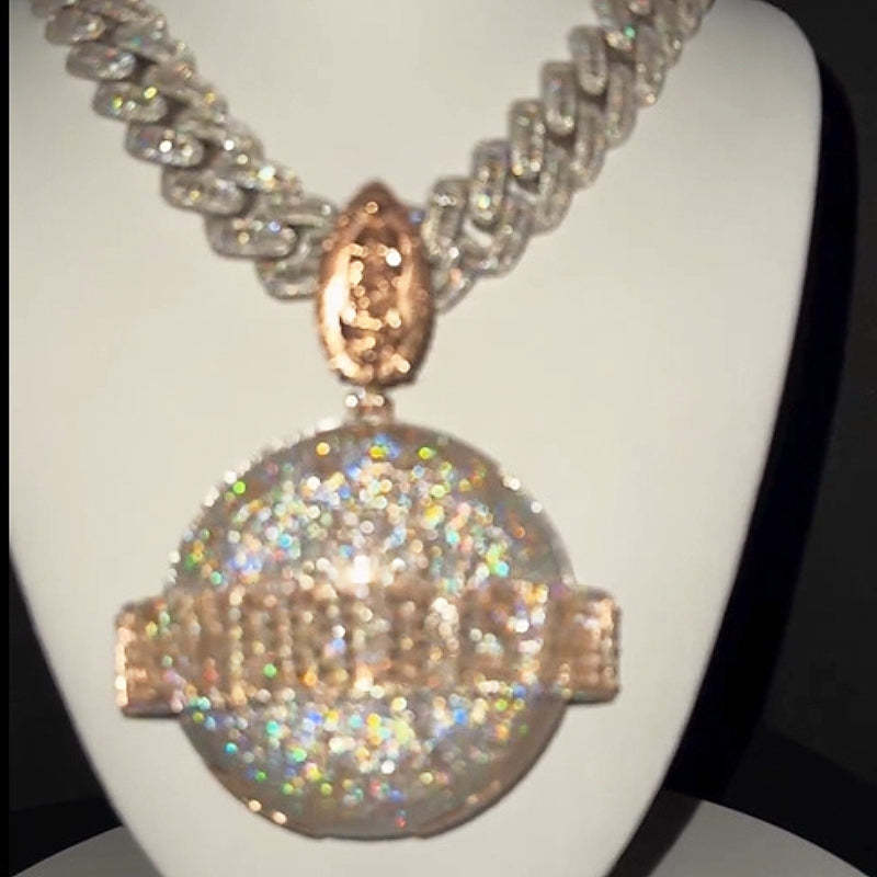 Moissanite "The World is Mine" Global Pendant Smaller Version