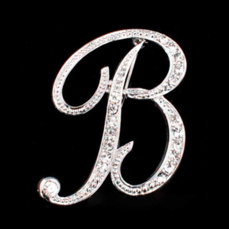 Moissanite Initial Letter Brooch – Sparkle with Style