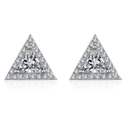 Moissanite Triangle Stud Earrings
