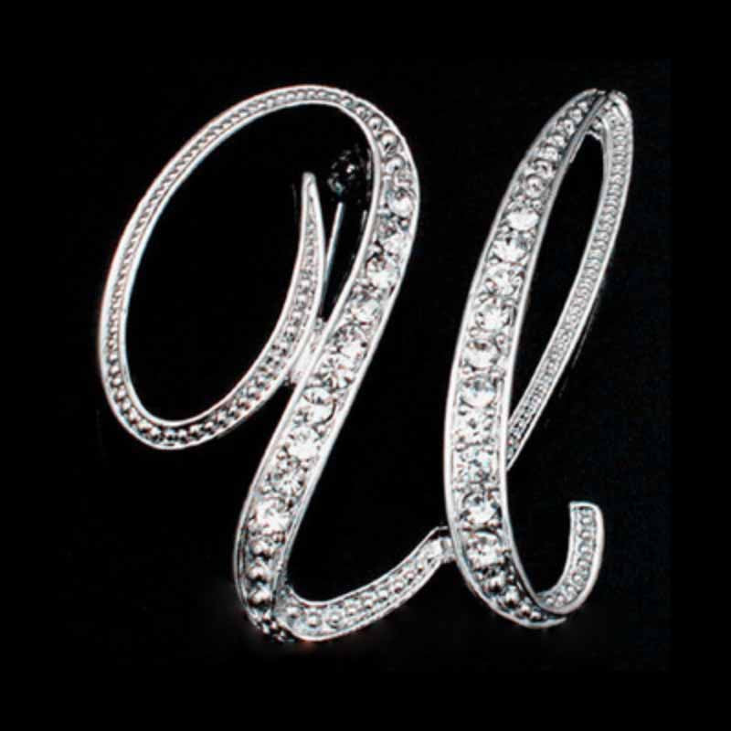 Moissanite Initial Letter Brooch – Sparkle with Style