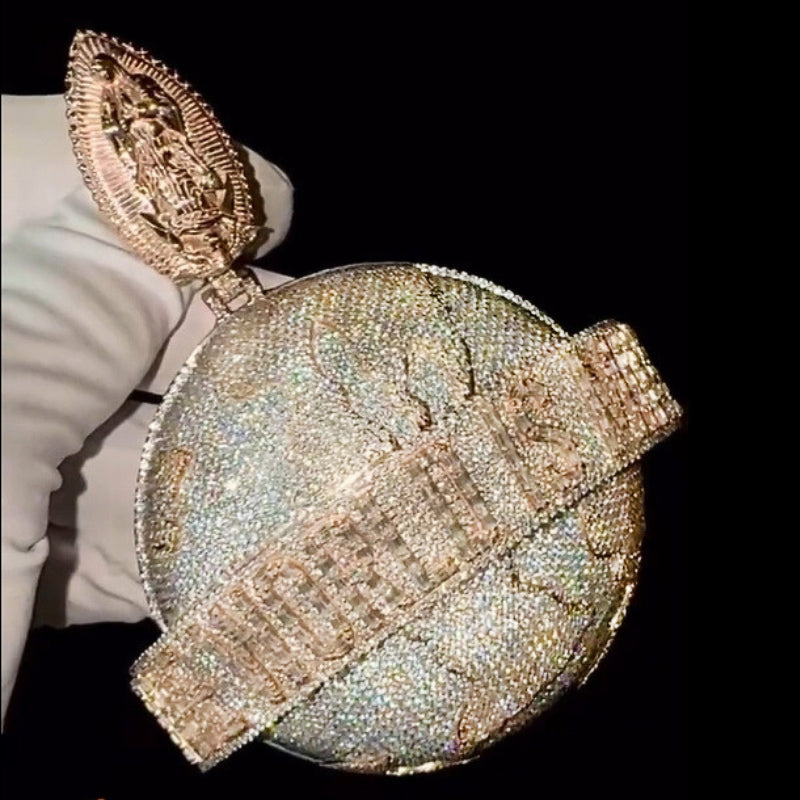 Moissanite "The World is Mine" Global Pendant Smaller Version