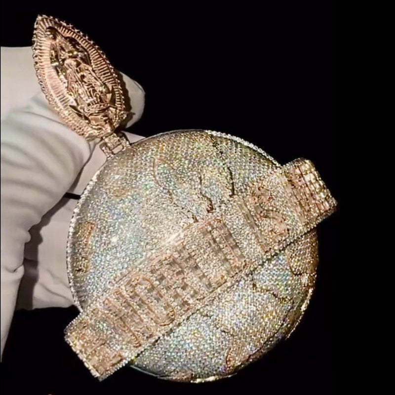 Moissanite "The World is Mine" Global Pendant Smaller Version