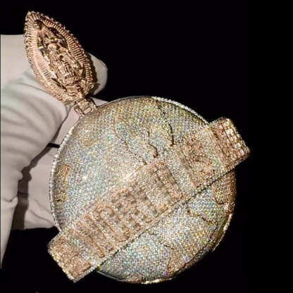 Moissanite "The World is Mine" Global Pendant Smaller Version