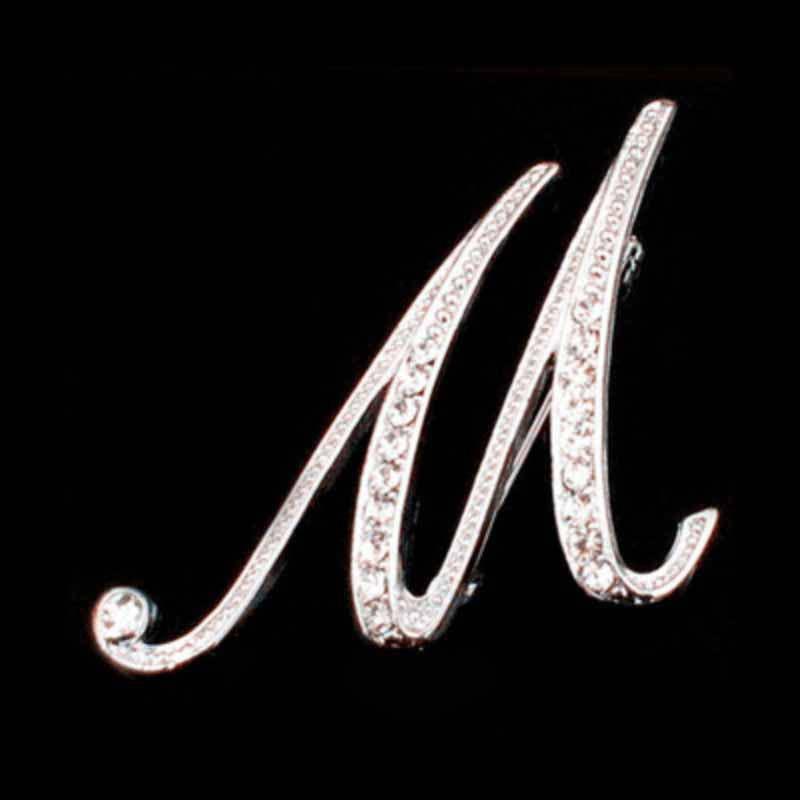 Moissanite Initial Letter Brooch – Sparkle with Style