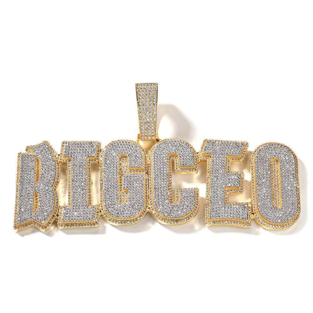 DIY Stitching Two-color Letter Moissanite Custom Pendant