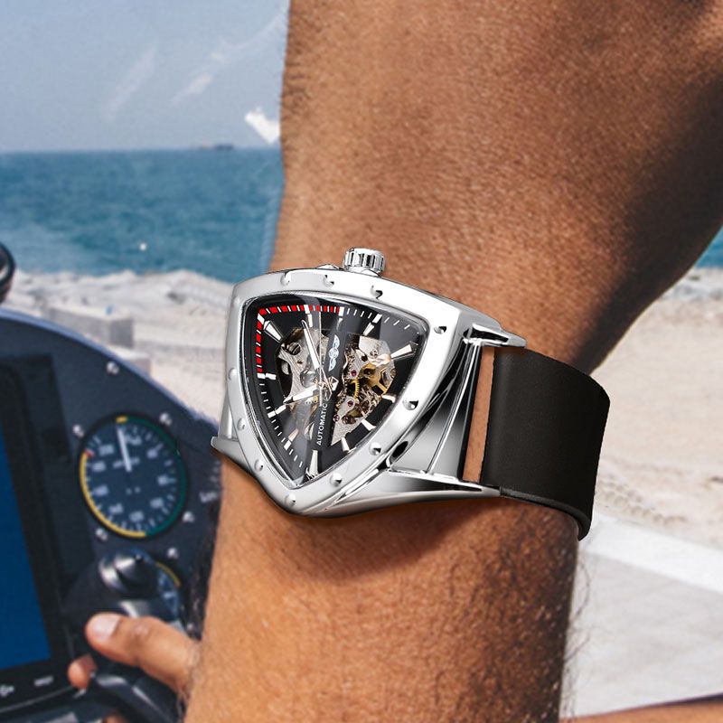 Triangle Sport Luminous Transparent Automatic Mechanical Watch