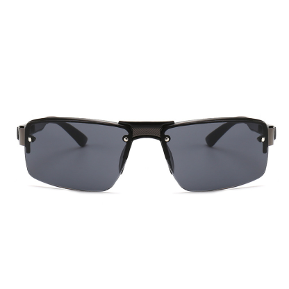 Sleek Half-Rim Sunglasses for Bold Style