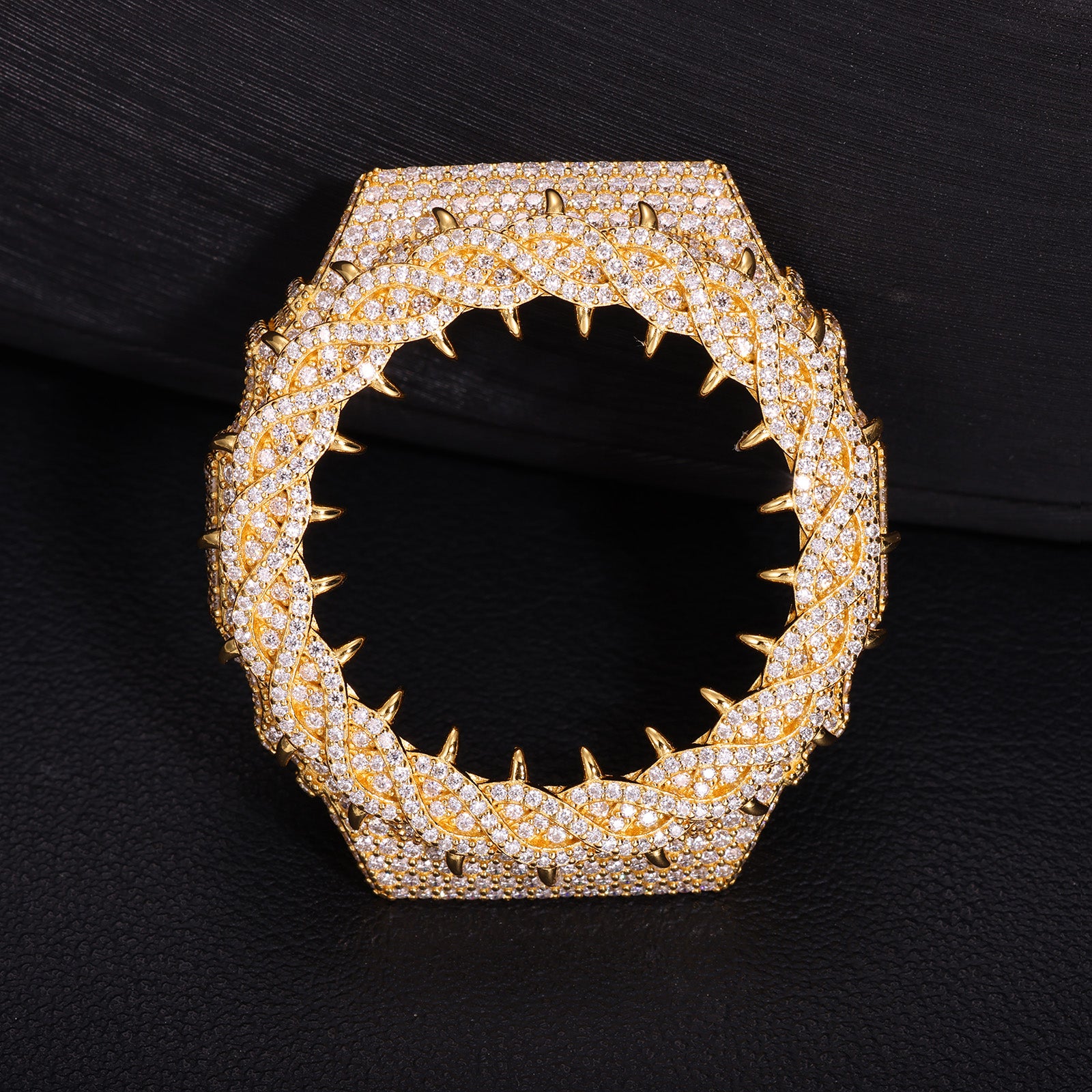 GA2100GB Iced Out Hip-Hop Moissanite Bezel