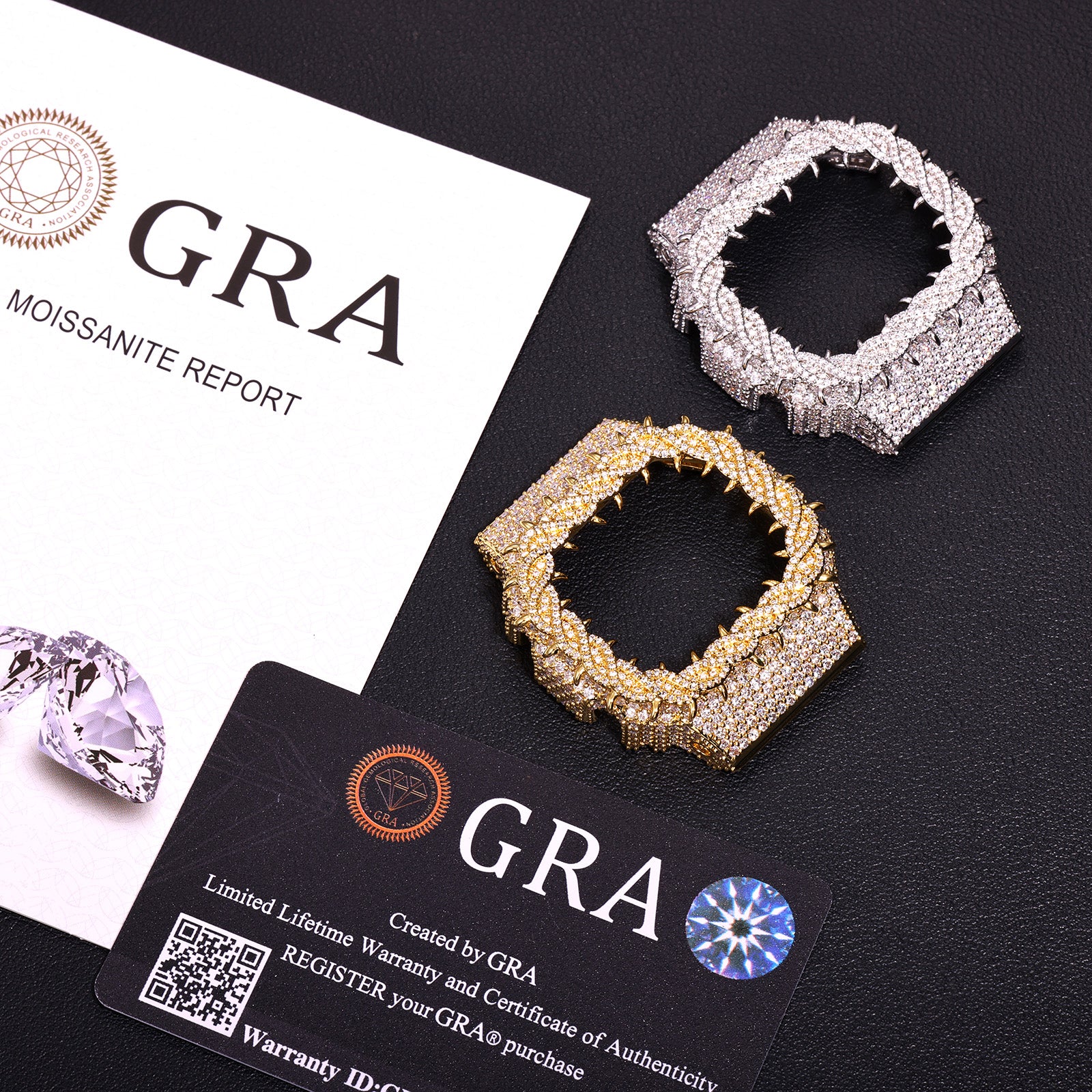 DW-5600 Iced Out Full Moissanite Thorns Watch Bezel