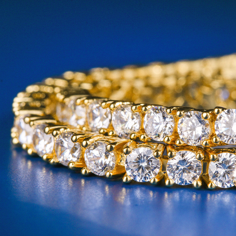 3mm CZ Diamond Tennis Bracelet for Men in 14K Gold KRKC