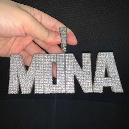Moissanite Hip Hop Square Letter Custom Pendant