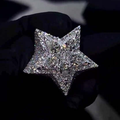 Moissanite Pentagram Star Ring
