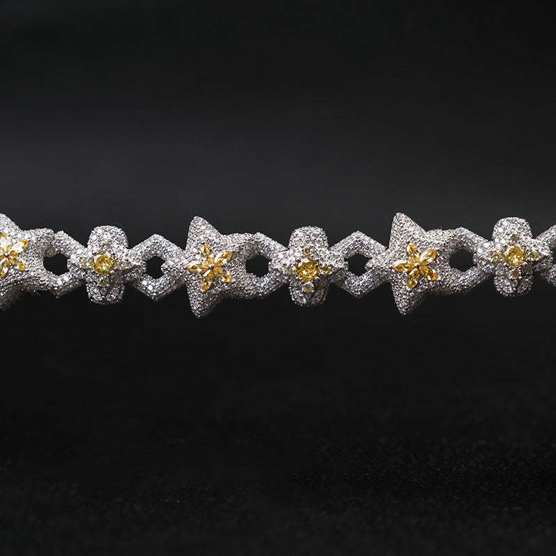 Moissanite Star Spliced Four-Leaf Clover Bracelet