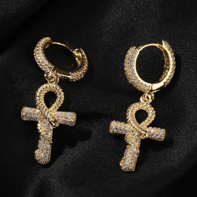 Moissanite High Sense Anch Snake Earrings