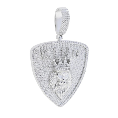 Moissanite Hip Hop Diamond Lion Head Shield Pendant